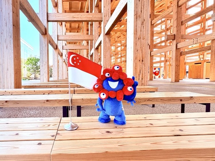 MyakuMyaku and the flag of Singapore
