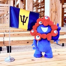 MyakuMyaku and the flag of Barbados