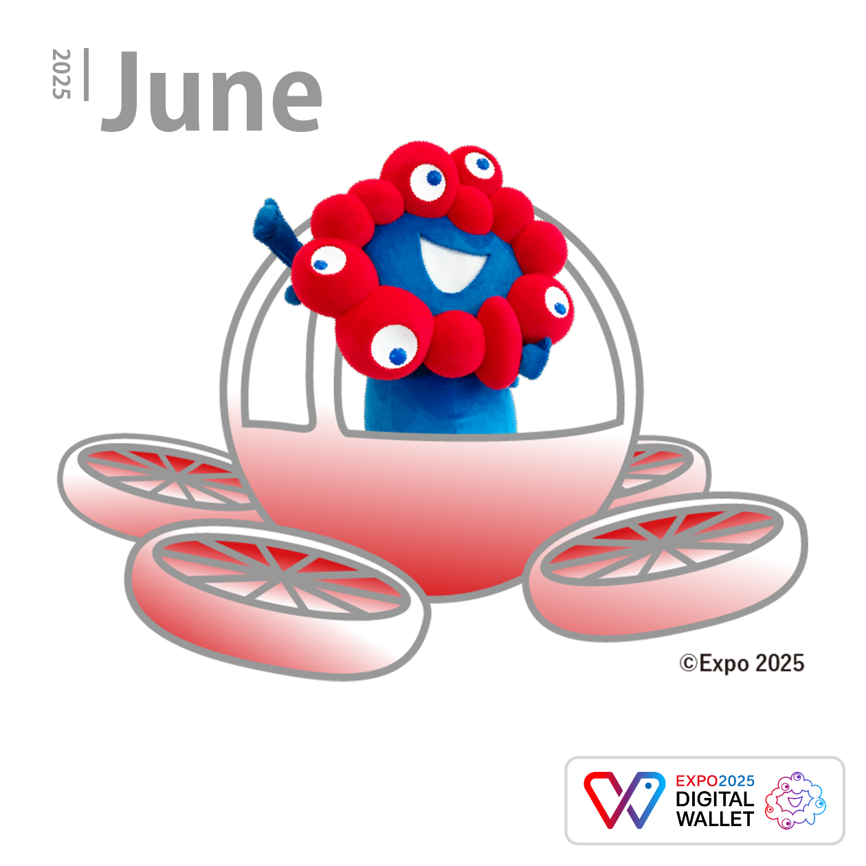 空飛ぶクルマ×ミャクミャク（red）