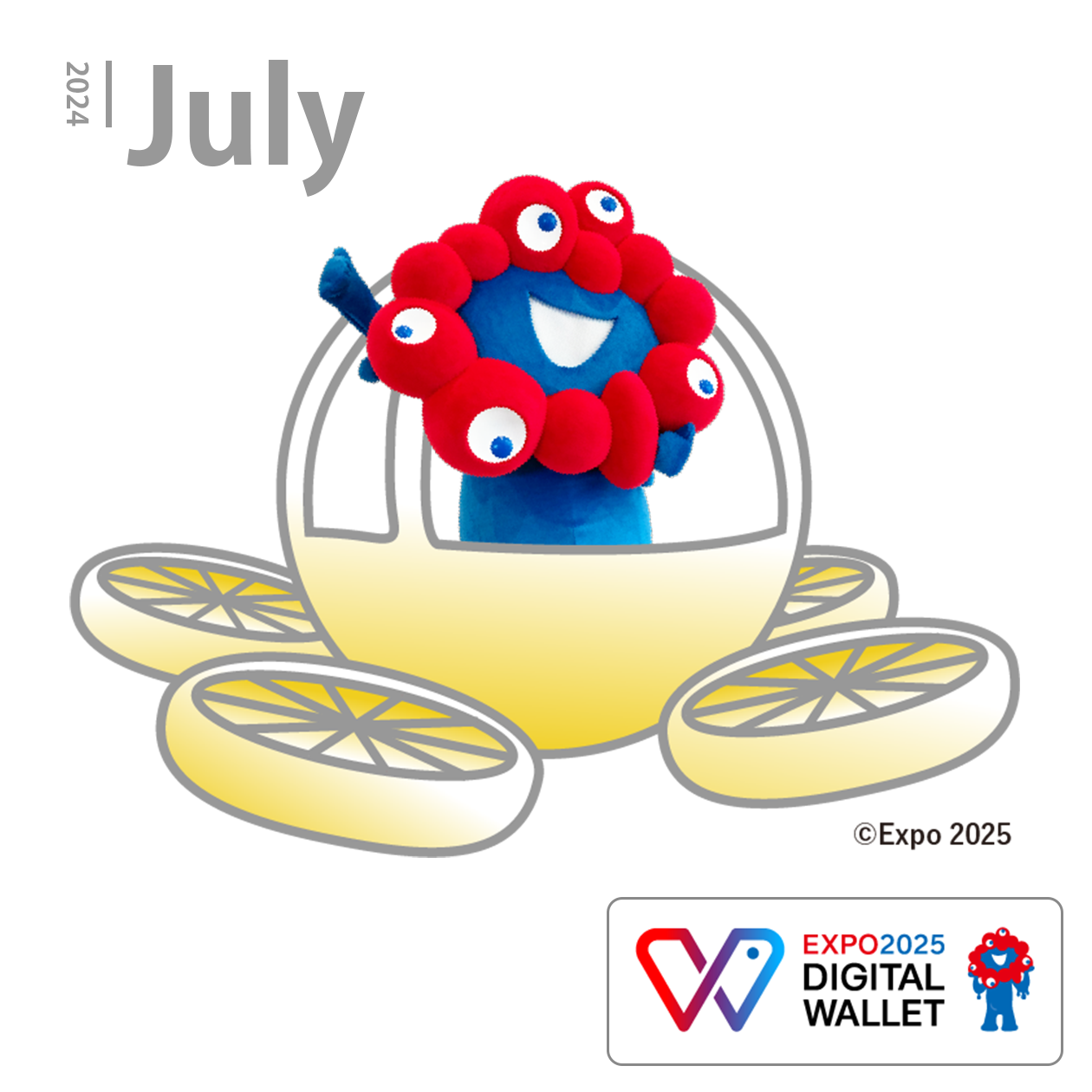 空飛ぶクルマ×ミャクミャク（yellow）