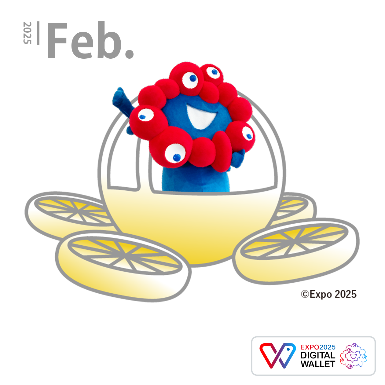 空飛ぶクルマ×ミャクミャク（yellow）